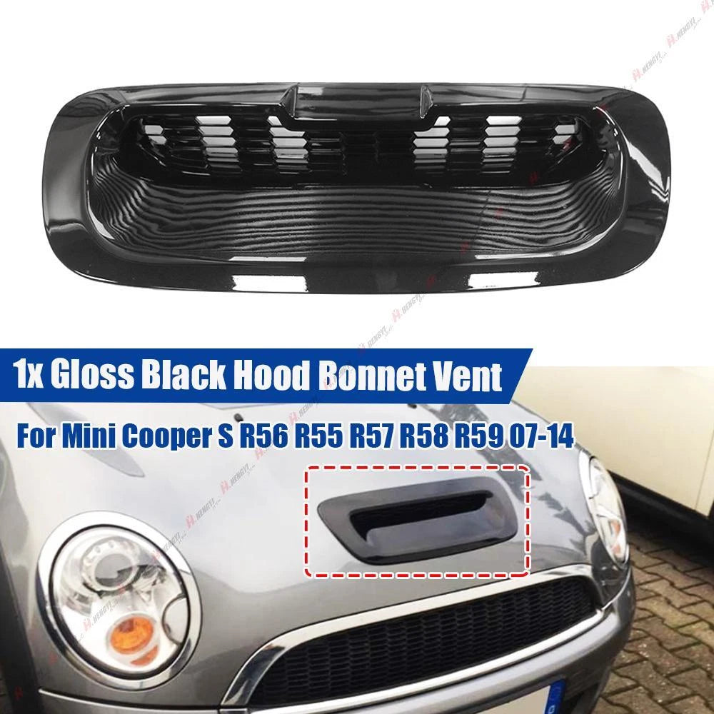 Gloss Black Hood Air Intake Vent Scoop for Mini Cooper S R55 R56 R57 R58 (2007–2014)