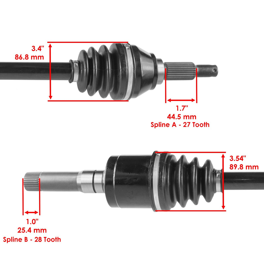 Caltric Front Rear CV Joint Axle Replacement for John Deere AM140523 (—)