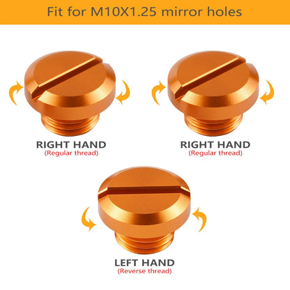 M10X1.25 Anodized Mirror Hole Plugs for Ducati Kawasaki