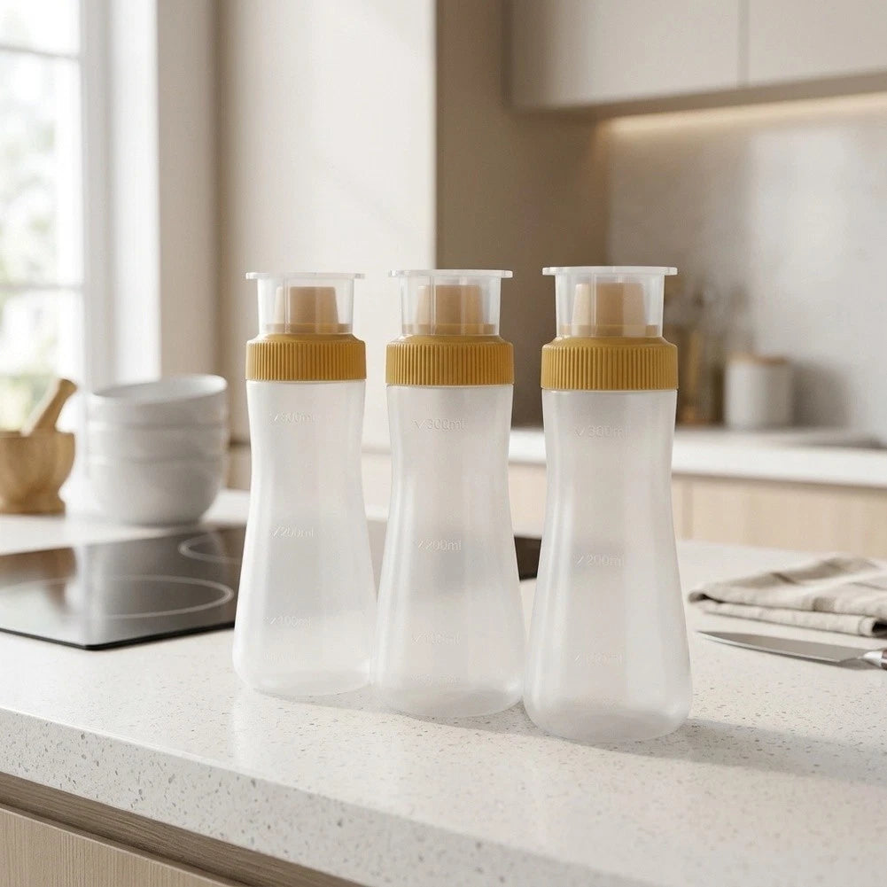 3pcs Easy Pour Plastic Seasoning Bottles for Kitchen Baking