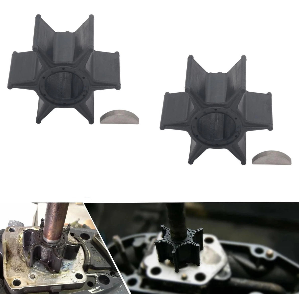 For Yamaha Water Pump Impeller & Key 688-44352-03 60 70 75 80 90 HP 2 stroke 2PC