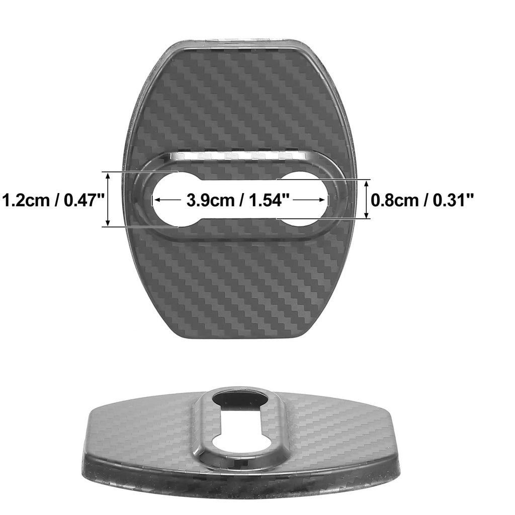 Door Lock Latches Striker Cover Protectors 4pc for Toyota (Black Gray)