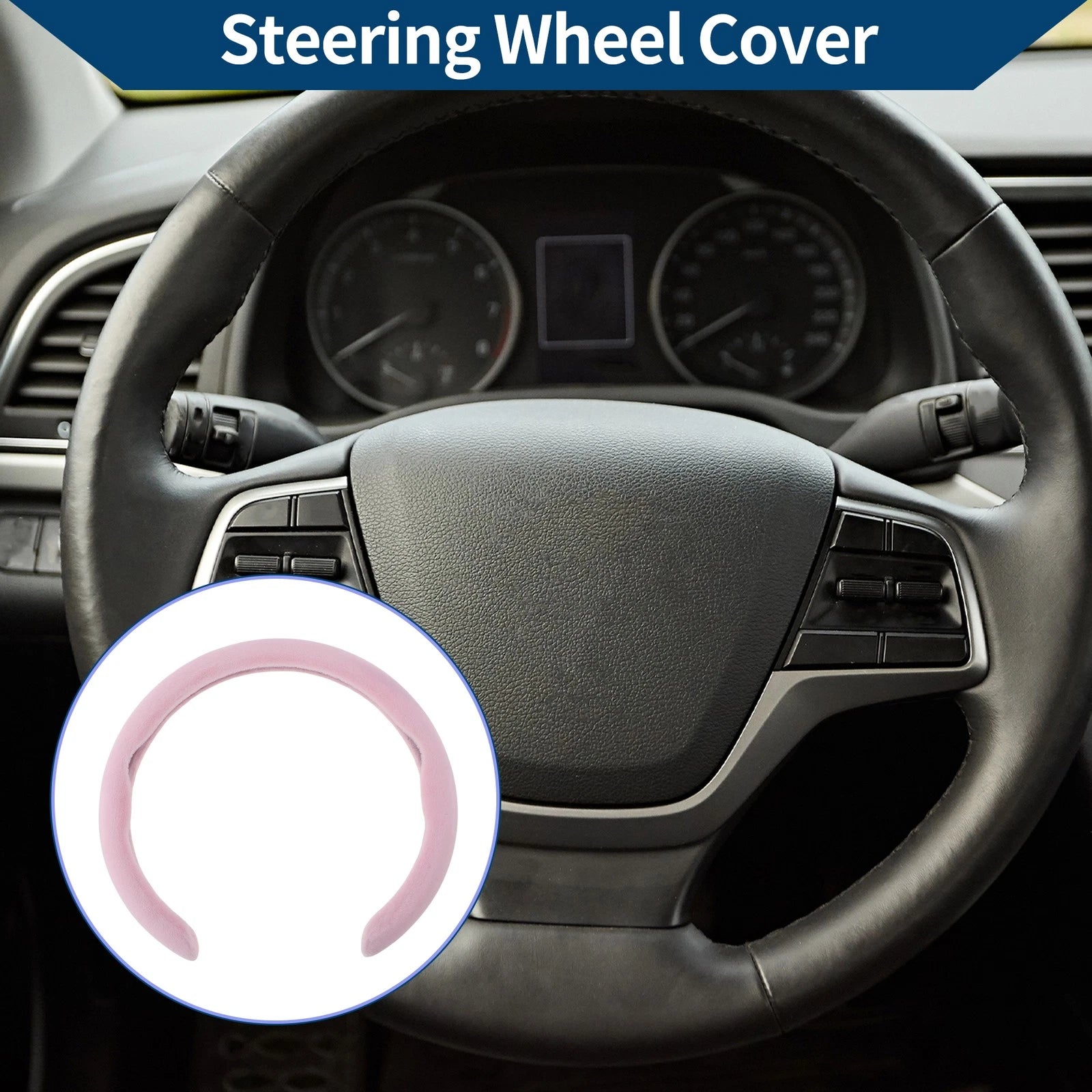 Steering Wheel Cover for Car (14.96", Pink)