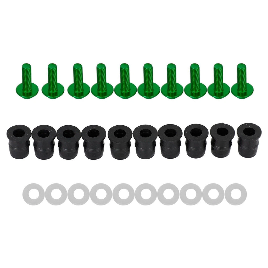 10 Pack Motorcycle Wind Screen Shield Alu M5x16mm Screw Bolt Washers