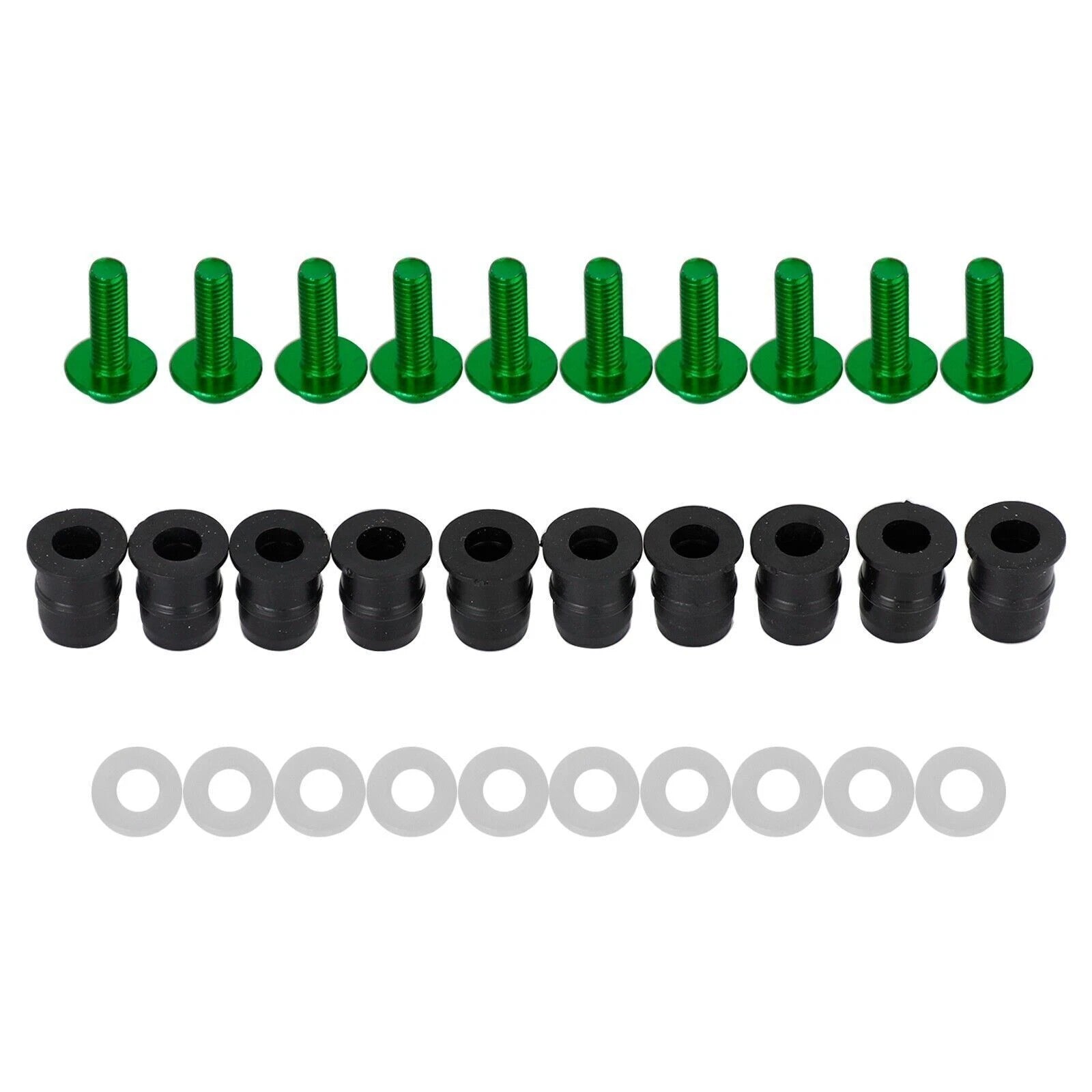 10 Pack Motorcycle Wind Screen Shield Alu M5x16mm Screw Bolt Washers