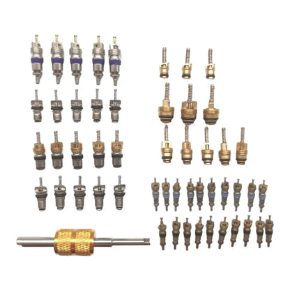 Car AC Valve Core Set 40pcs + O Ring Assortment 270pcs R12 R134a Compatible