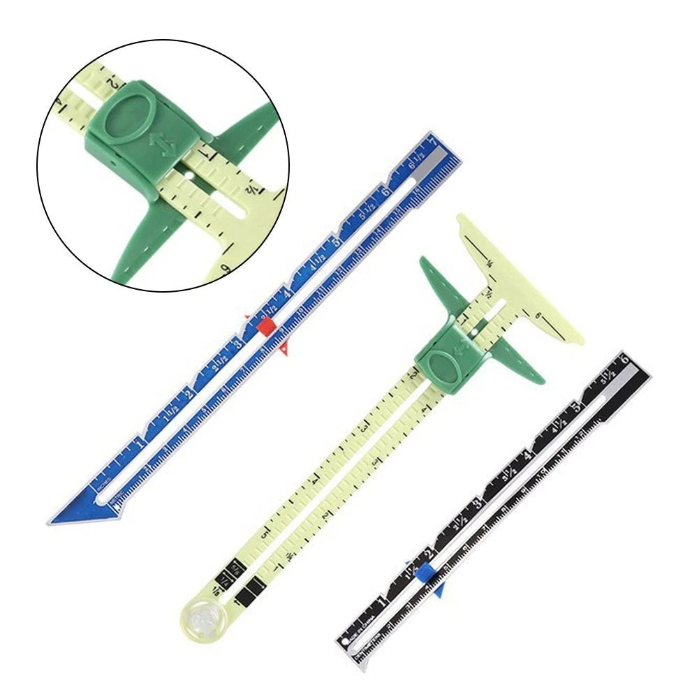 3-Piece Adjustable Sewing Gauge Set for Measuring Hem Seam Buttonhole Spacing