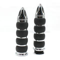 Chrome Motorcycle Handlebar Hand Grip with Black Rubber for Harley (Universal)