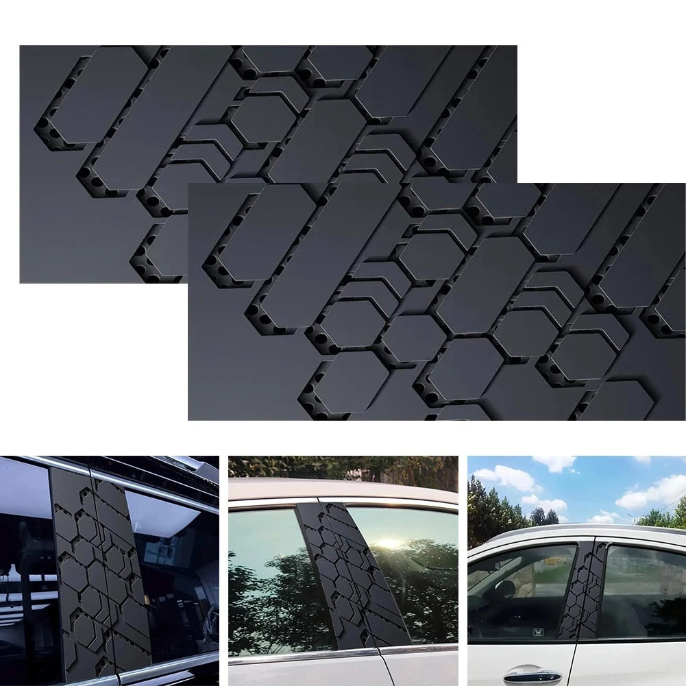 2X Customizable Metal Car Stickers for B Pillar Decoration