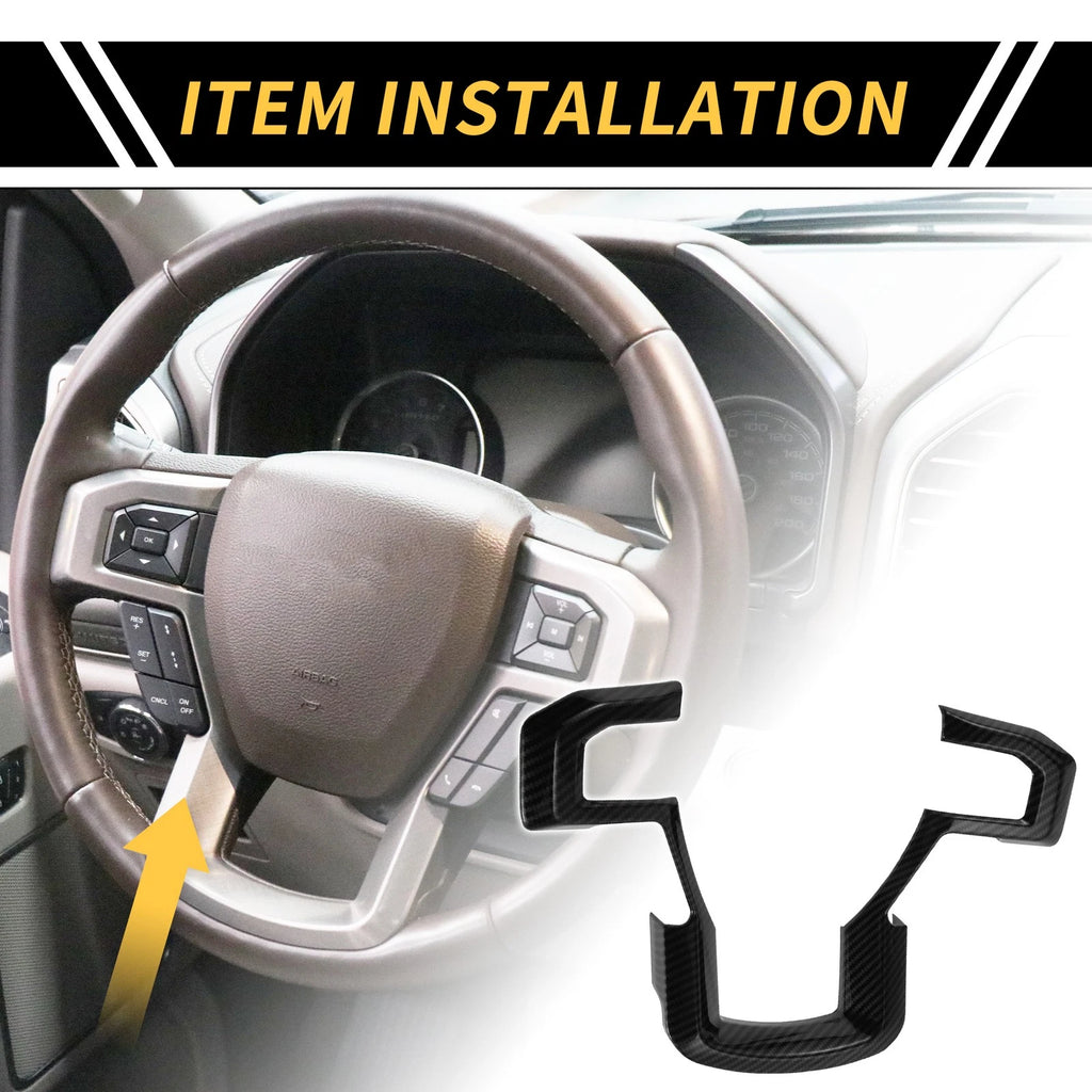 Steering Wheel Cover Trim Replacement for Ford F-150 (2015–2020) Black