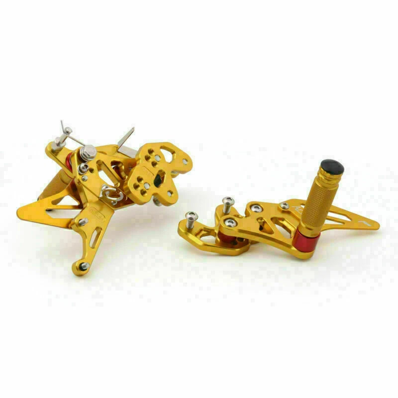 Aluminum Rearsets Footpegs Pedals for Suzuki GSX-R 600 750 (2011–2019) Gold T9