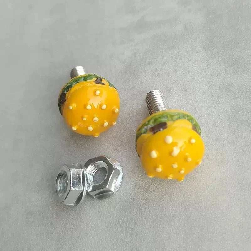 Skull License Frame Bolts 2Pcs for Motorcycle with Fastener