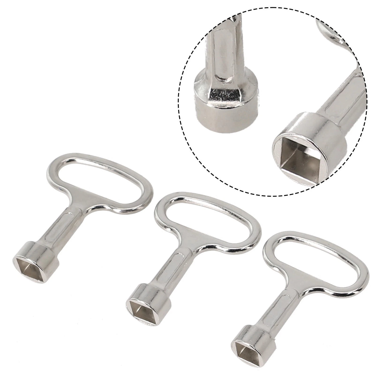 Set of 3 Square Key 8mm Vent Key for Water Taps and Heating Systems