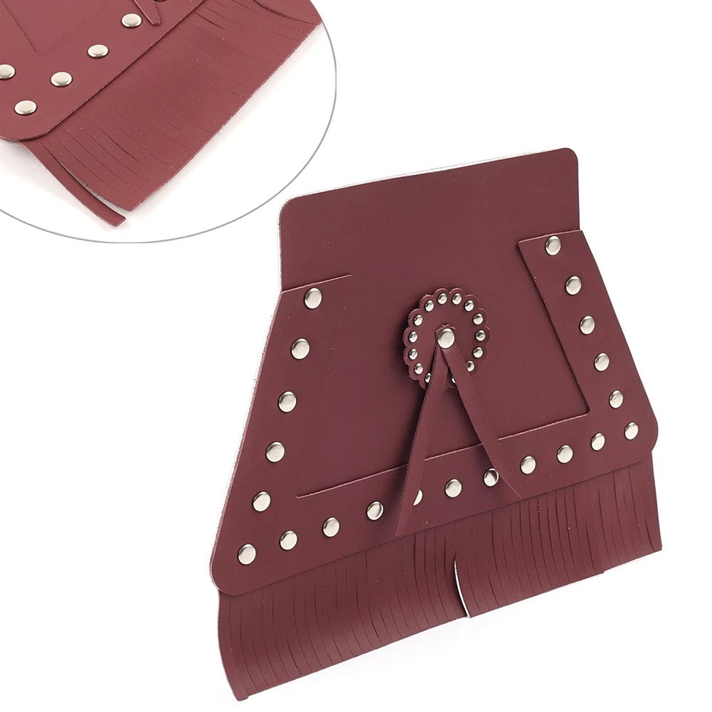 Rear Fender Mud Flap for Harley Motorcycle (with Fringe, Red)
