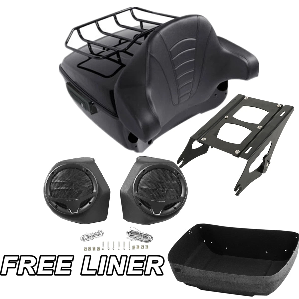 Trunk Rack Backrest Speakers for Harley Road Glide (2014–Present)