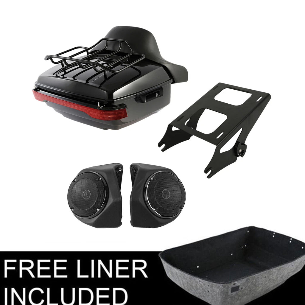 Trunk Pad Tail Light Speakers Mount Rack for Harley Touring (2014–2025)