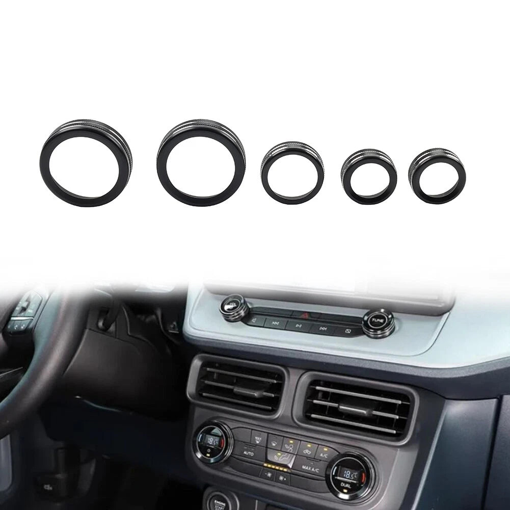 AC headlight radio switch knob ring for Ford Maverick (2022–2023) Black