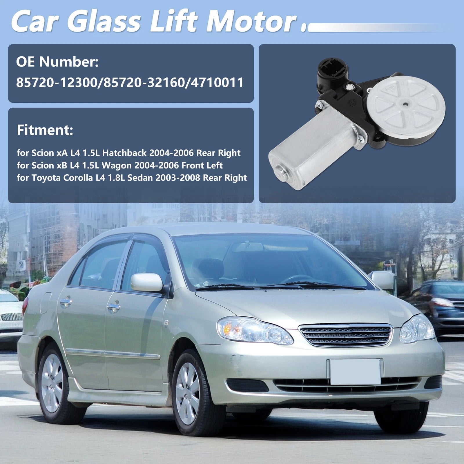 Power Window Lift Motor Replacement for Toyota Corolla (2003–2008)