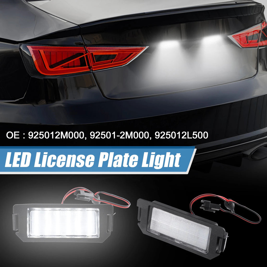 White LED License Plate Light Pair Replacement for Hyundai (2006–2021)