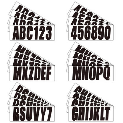 3" Black Alpha-Numeric Registration Stickers Decals for Boat