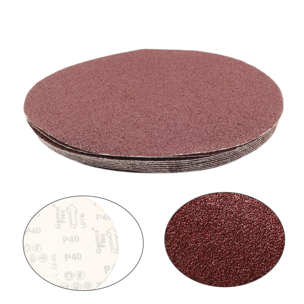 10pcs 7 Inch Hook and Loop Sanding Discs (40-180 Grit)