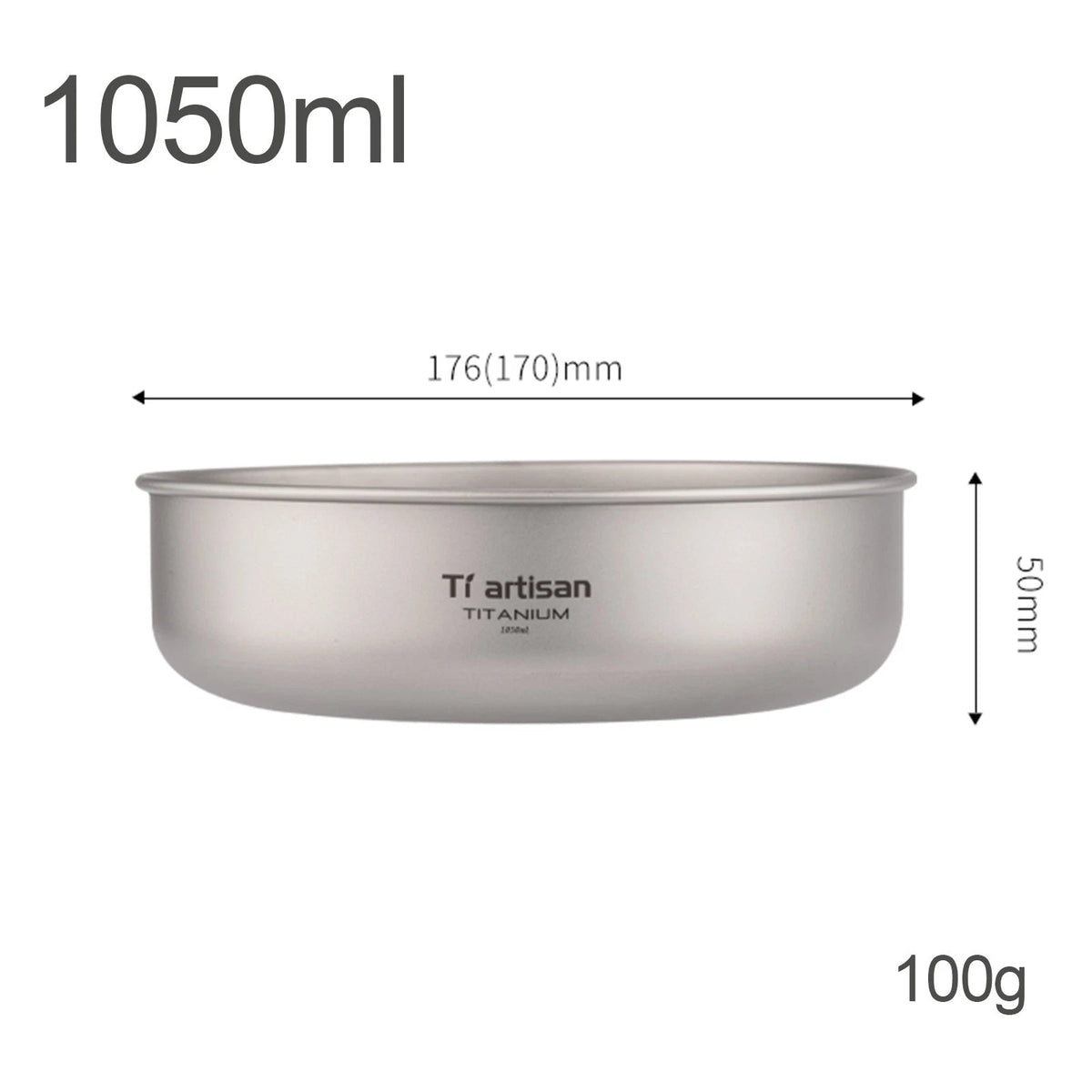 Set of 4 Stackable Titanium Plates and Bowls for Camping and Hiking