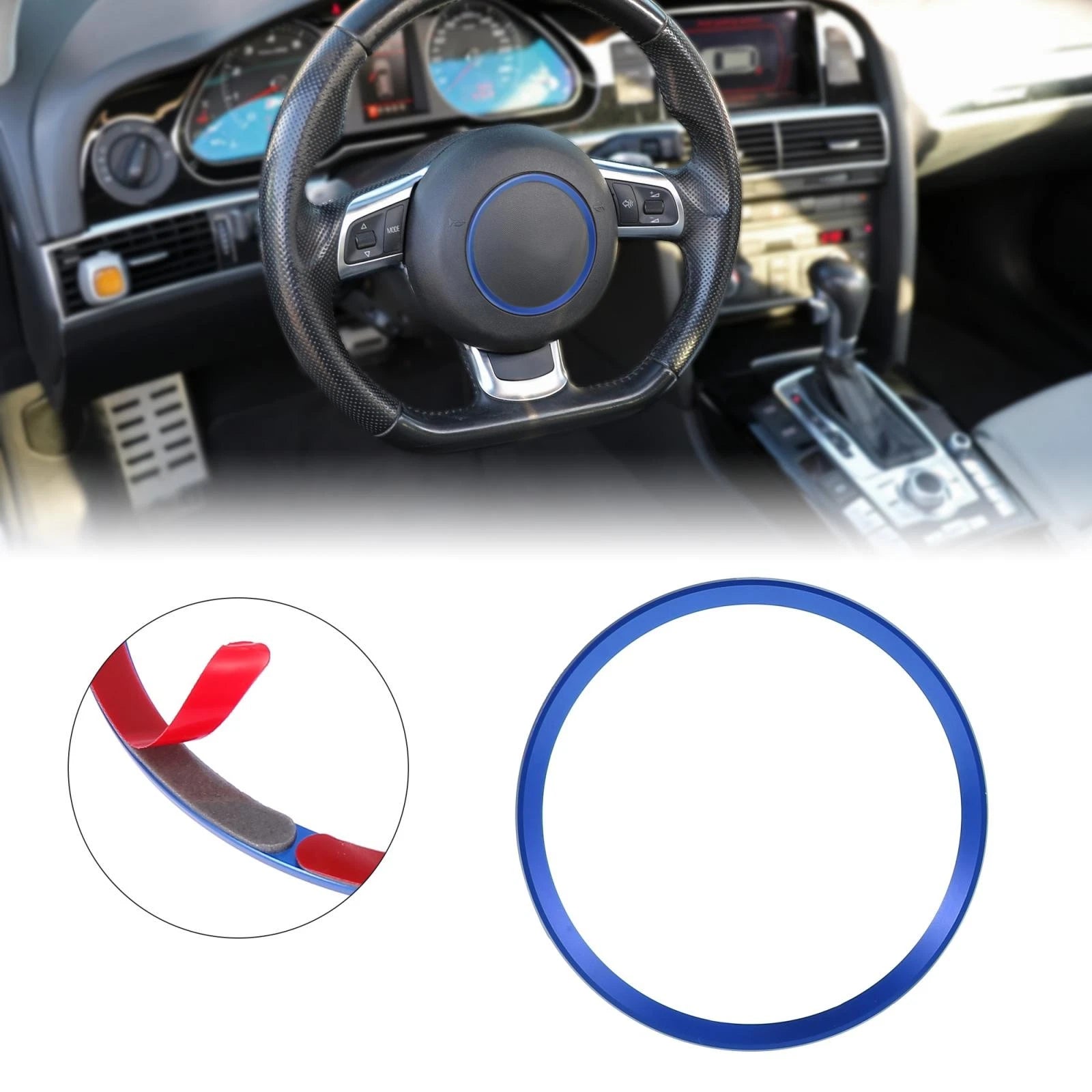 Steering Wheel Decal Cover Ring Trim for Audi A1 A3 A4 A6 Q3 Q5 2012–2016
