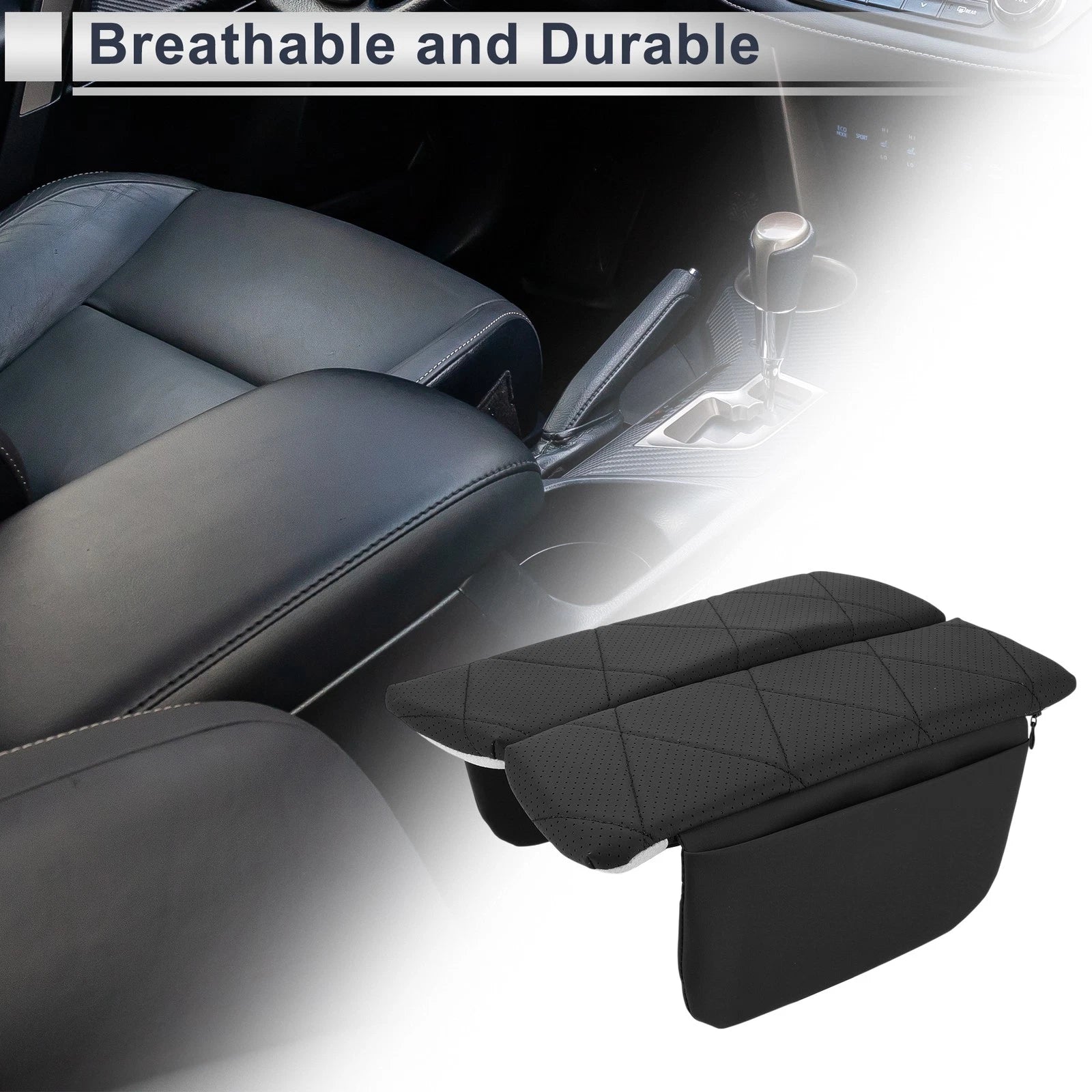 Car Center Console Cover with Storage Bag for BMW X5 (2019–2024) Black