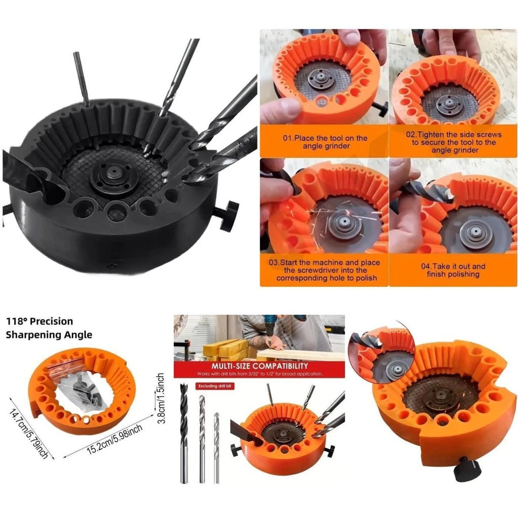 Drill Bit Grinder Sharpener for Electric Angle Grinder (332 to 12)
