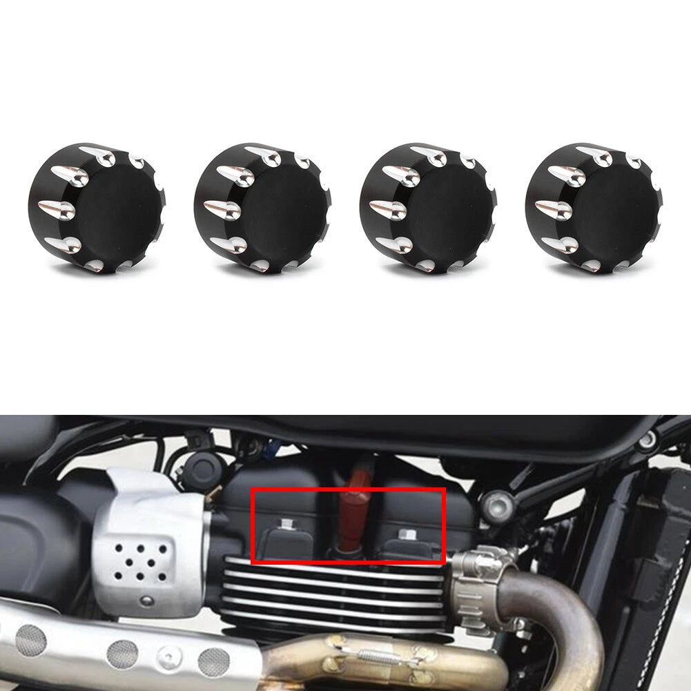 4X Machined Head Bolt Cover Cap for Triumph T120 Thruxton Scrambler (2016–2023)
