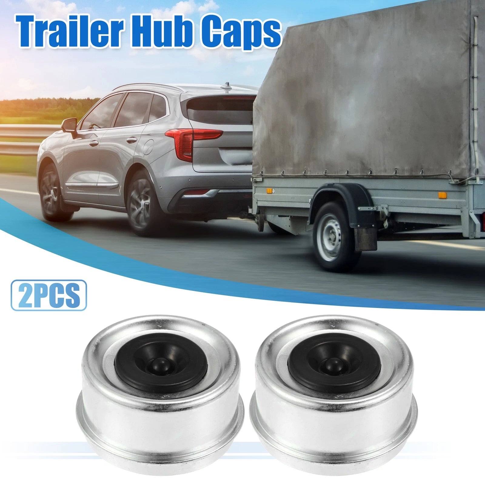 2pcs Trailer Axle Wheel Dust Cap Replacement for Trailer (2.44 inch) (200)–(200)