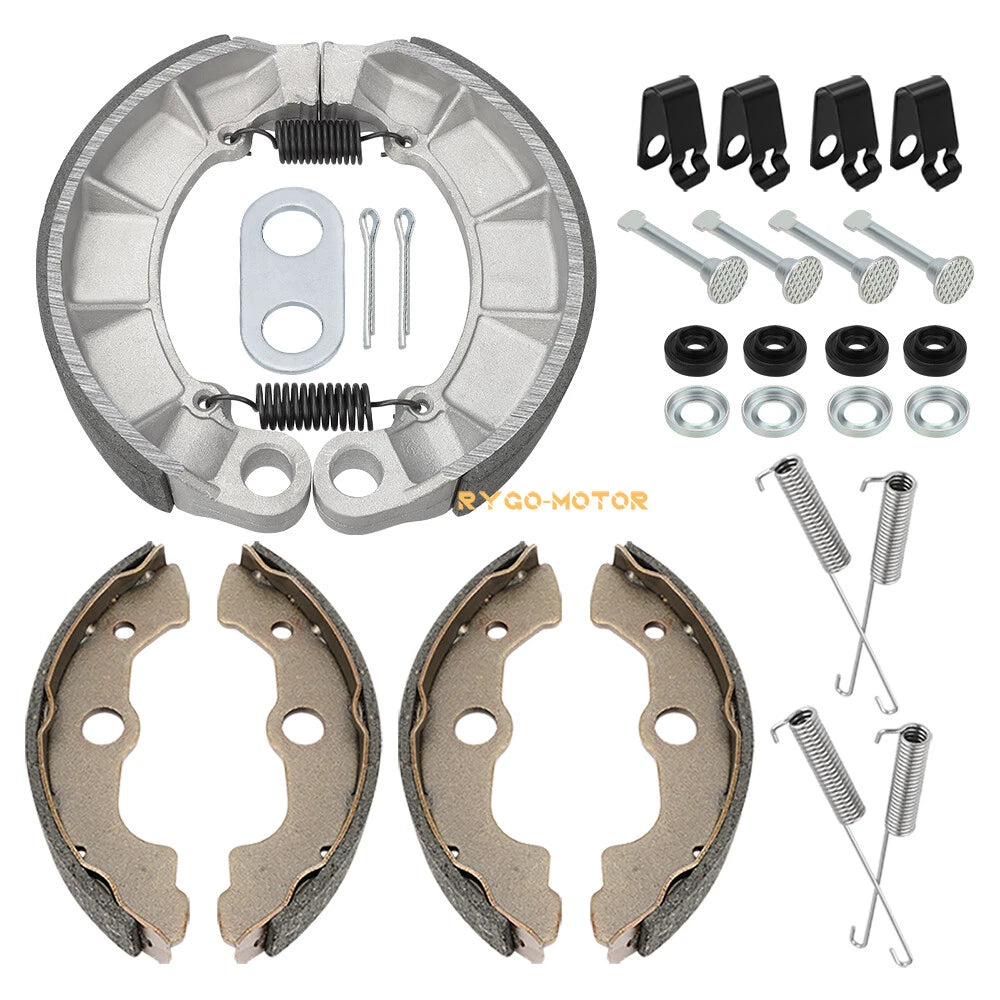 Front & Rear Brake Shoes w/Pin Kits for Honda TRX500FA/FGA Rubicon 500 (2001–2004)
