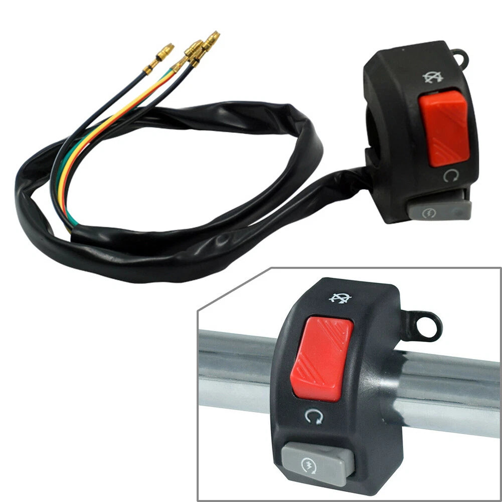 12V Motorcycle 7/8" Handlebar Headlight Fog Light Horn ON OFF Start Kill Switch