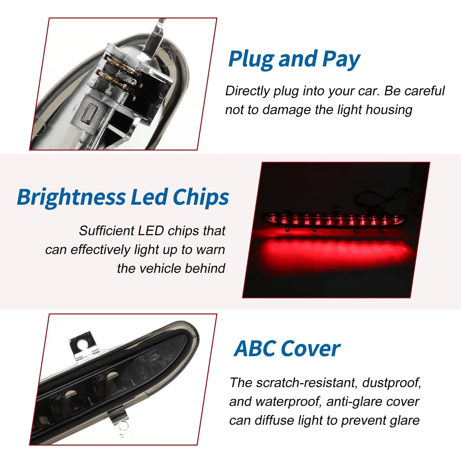 Black LED Third Brake Light for VW EOS (2006–2016) No. 1Q0945097B