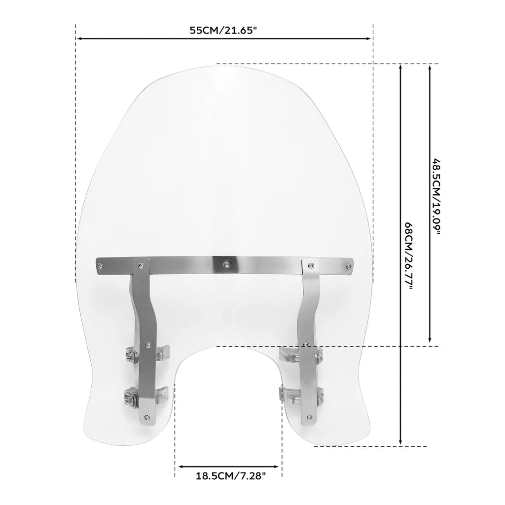 19" Windshield with Clamps for Harley Dyna (2006–2017)