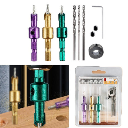 3X Countersink Drill Bit Set for Drilling and Countersinking