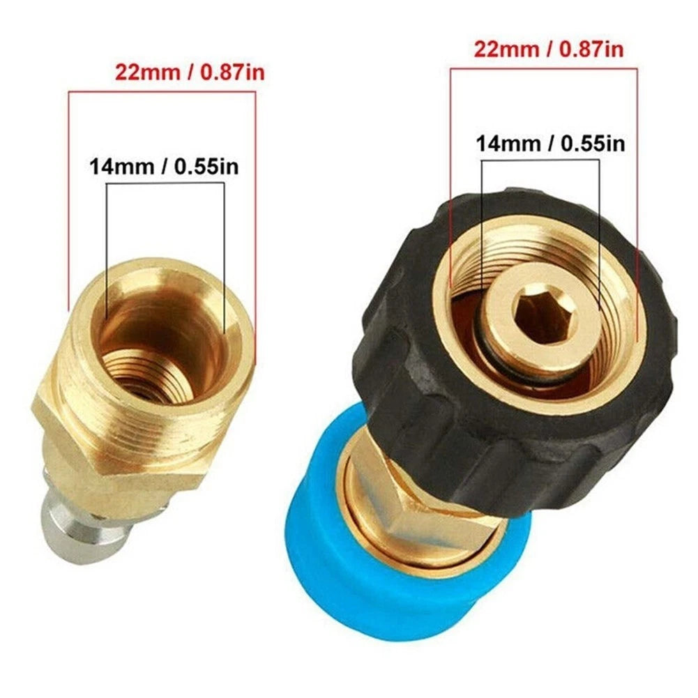 22mm 14mm Washer Hose Adapter M22F M22M Quick Connect Coupler
