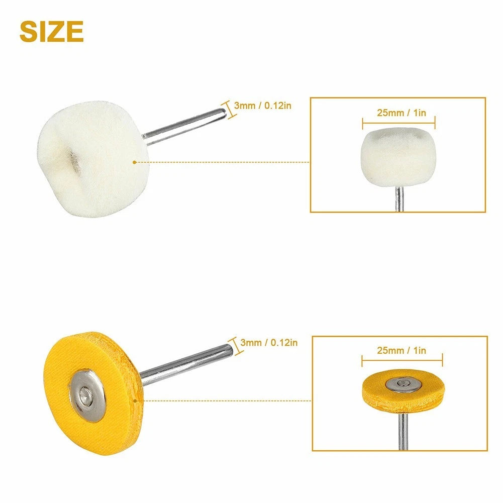 40Pcs Polishing Buffing Wool Cotton Wheel Brush Tool Set 3mm Shank