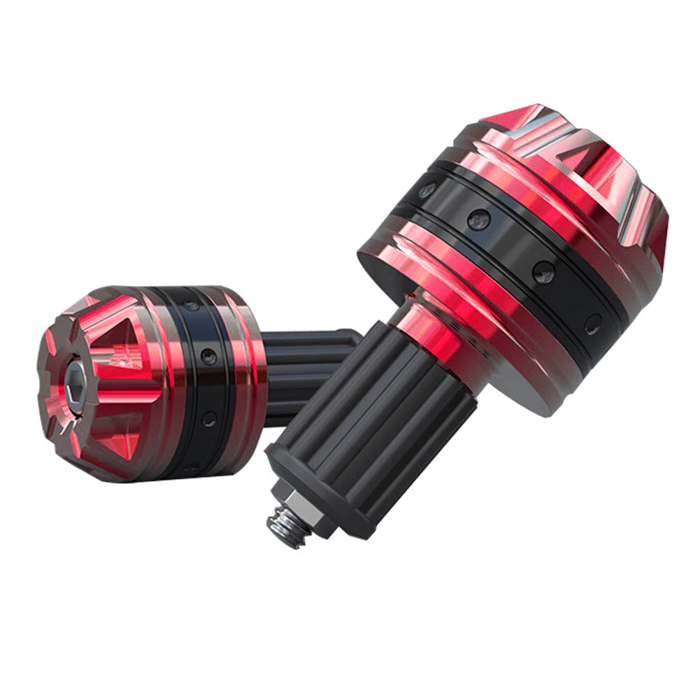 Motorcycle Scooter Aluminum Handle Handlebar Grips Bar End Cap Plugs Slider RED
