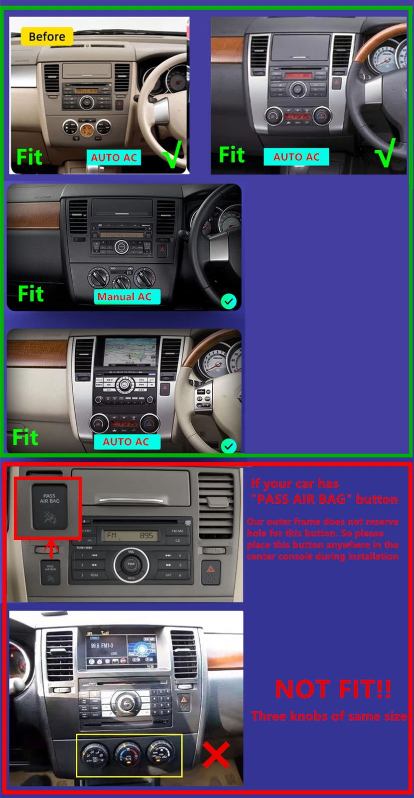 12.3'' Car Stereo GPS Head Unit for Nissan Tiida Versa (2004–2012)