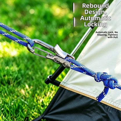 Alloy Steel Rope Tightener with Hook for Camping Tent Securing