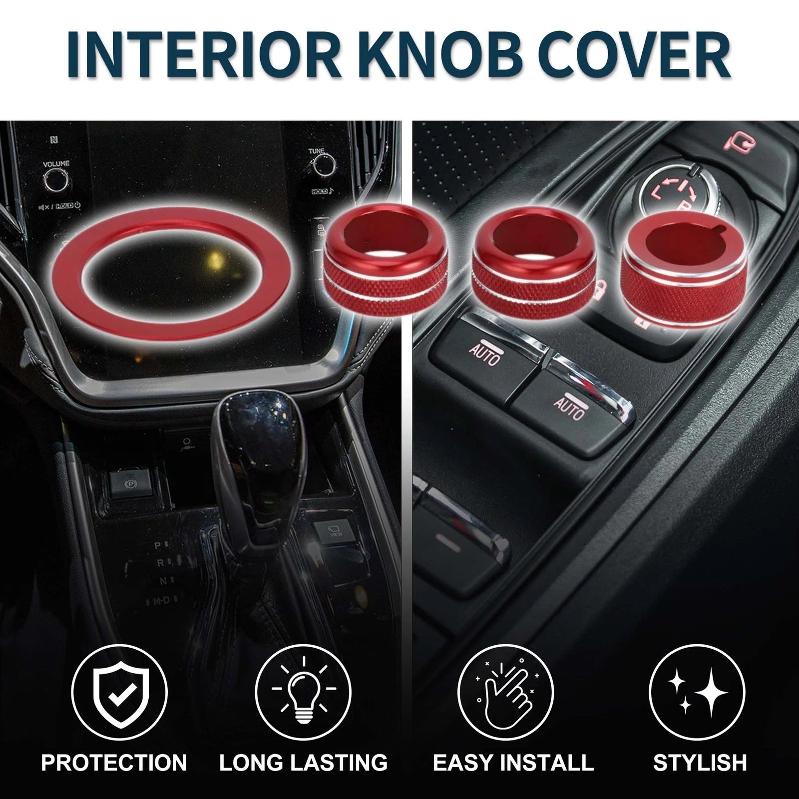 Engine Start Mirror Switch Knob Cover 4 Pcs for Subaru WRX (2022–2023)