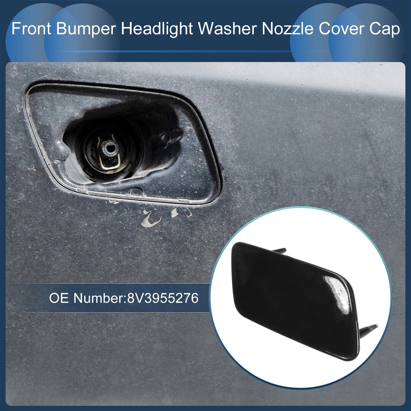 Front Right Washer Nozzle Cover Cap Replacement for Audi A3 8V (2016–2020)