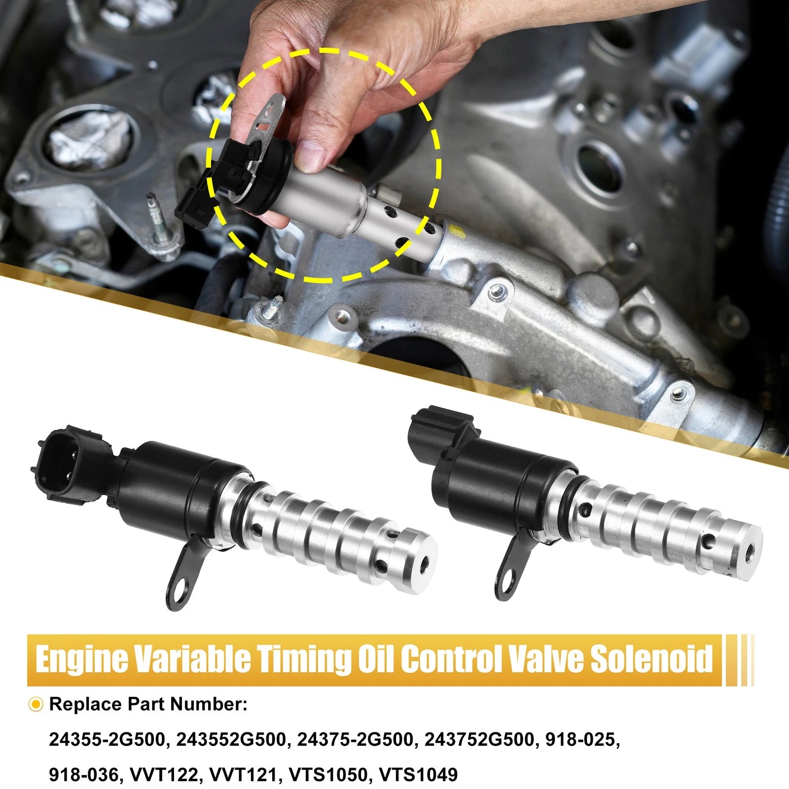 2X Oil Control Variable Valve Timing Solenoid for Kia Optima (2011–2015)