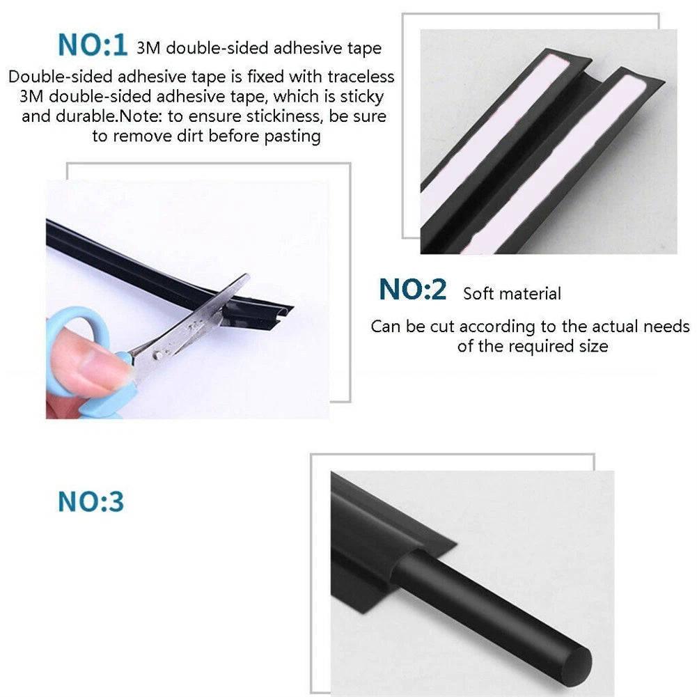 Concealed Wire Cover 4 PCS Black Car Cable Clips Line Sleeve Easy Use