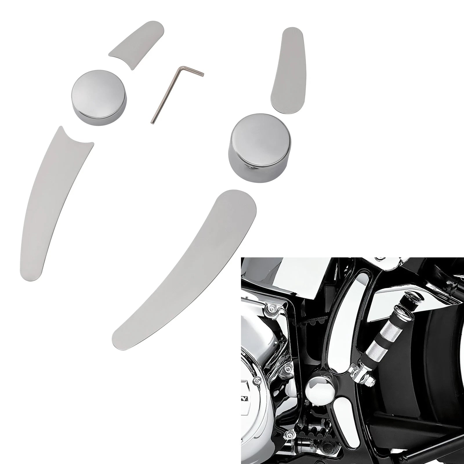 Frame Insert & Pivot Bolt Covers for Harley Softail Fat Boy (2000–2007)