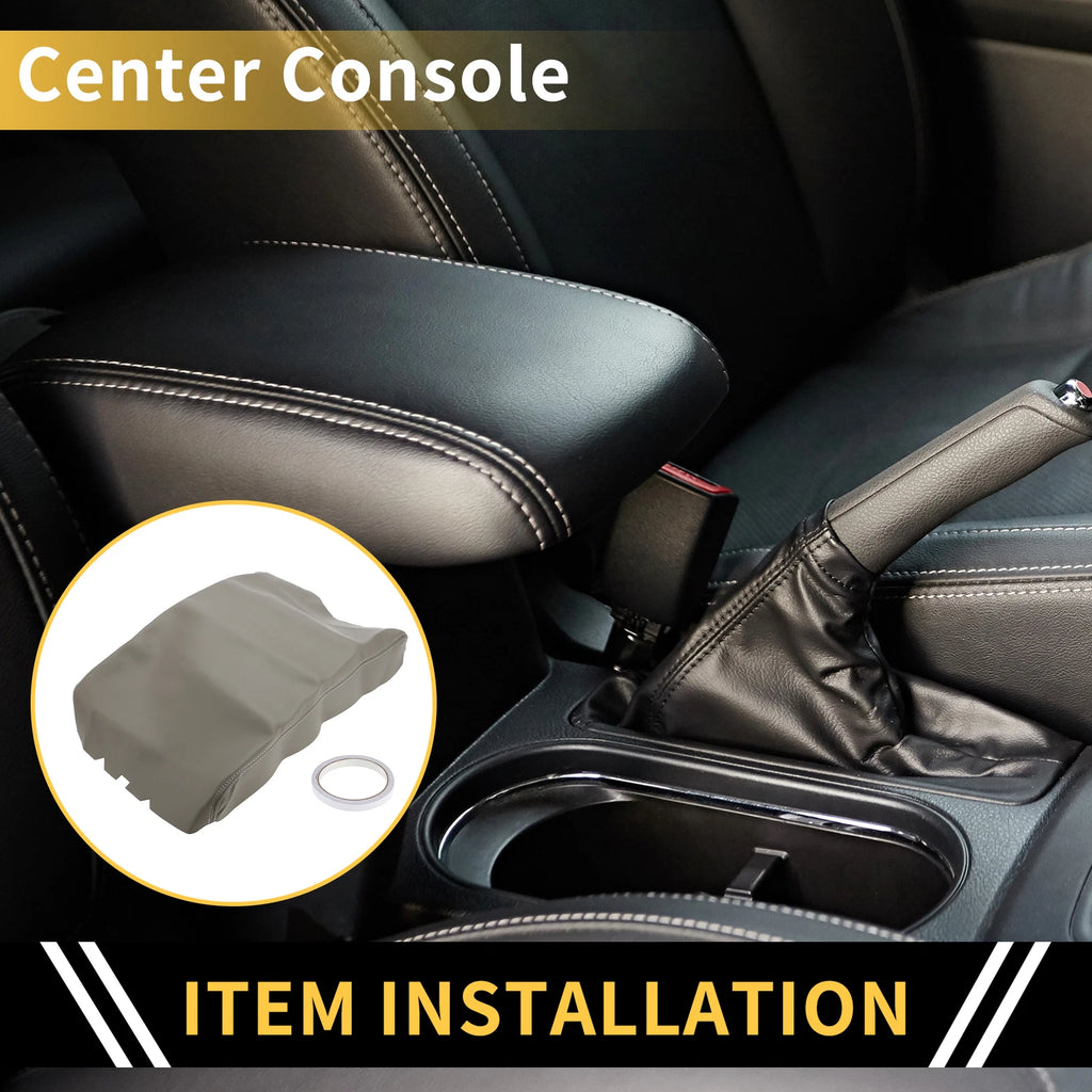 Console Pad Cover for Nissan Titan (2004–2014) Microfiber Leather Grey