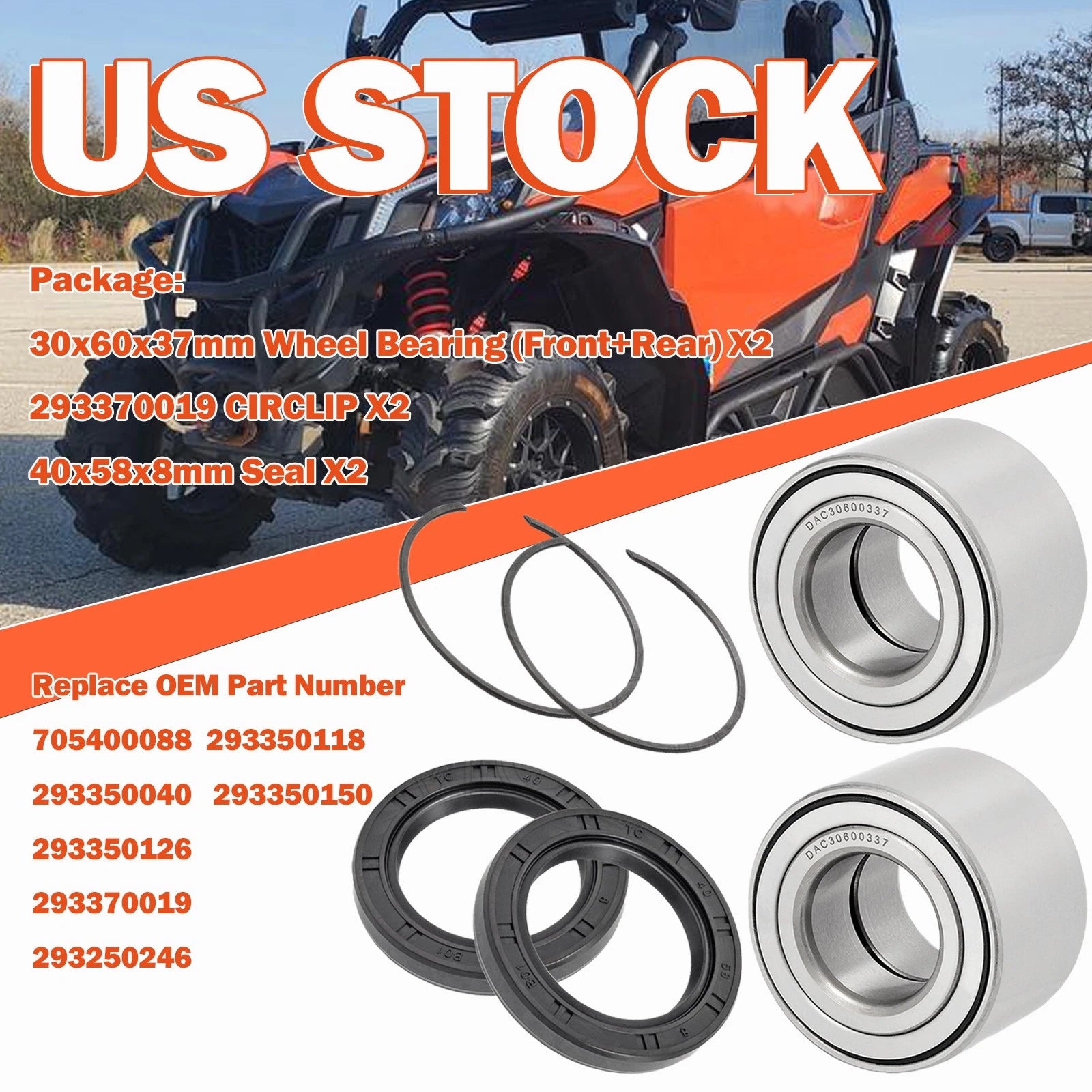 2 Wheel Bearings & Seals for Can-Am Renegade/Commander/Maverick 1000/850/800/570