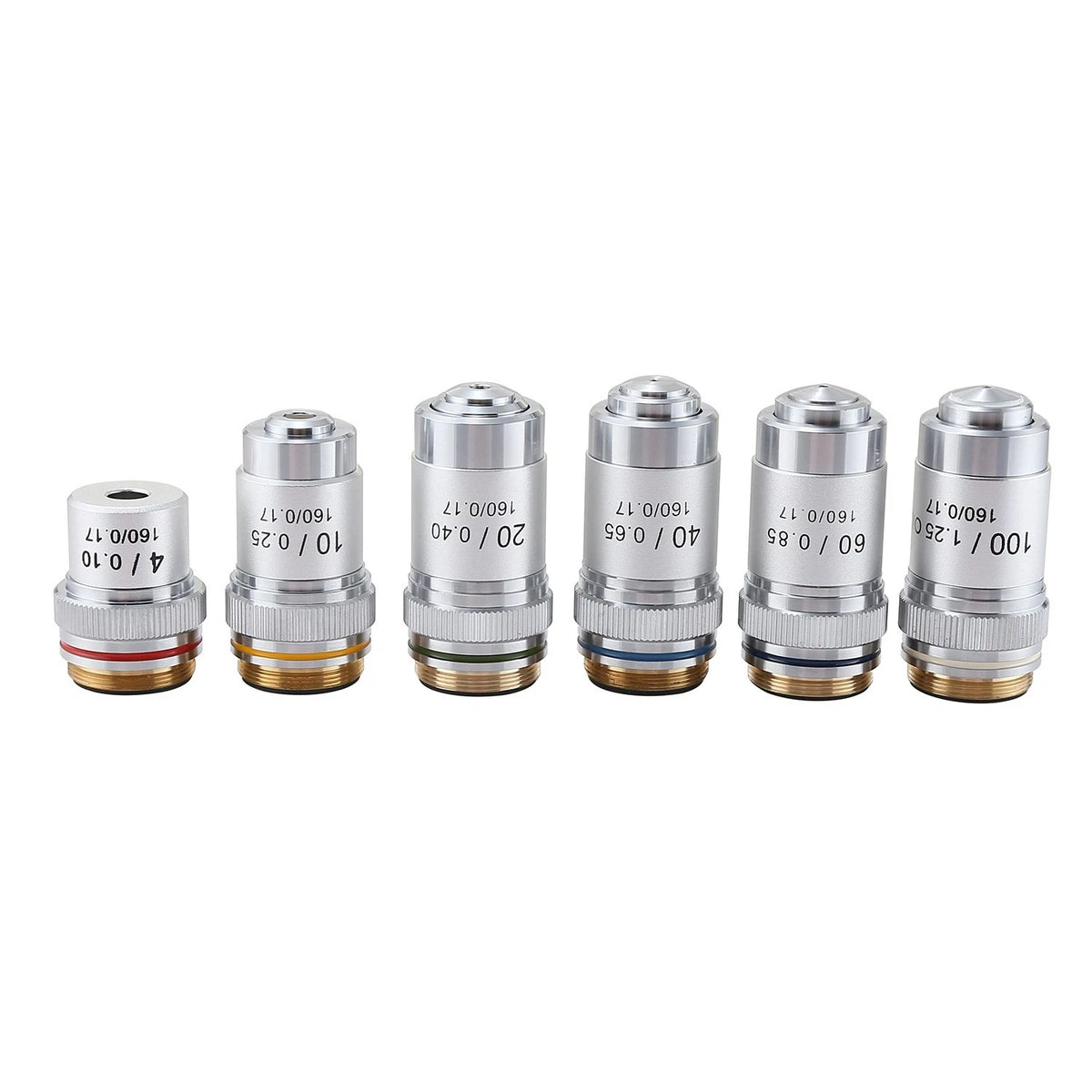 4X/10X/20X/40X/60X/100X Microscope Objective Lens Set