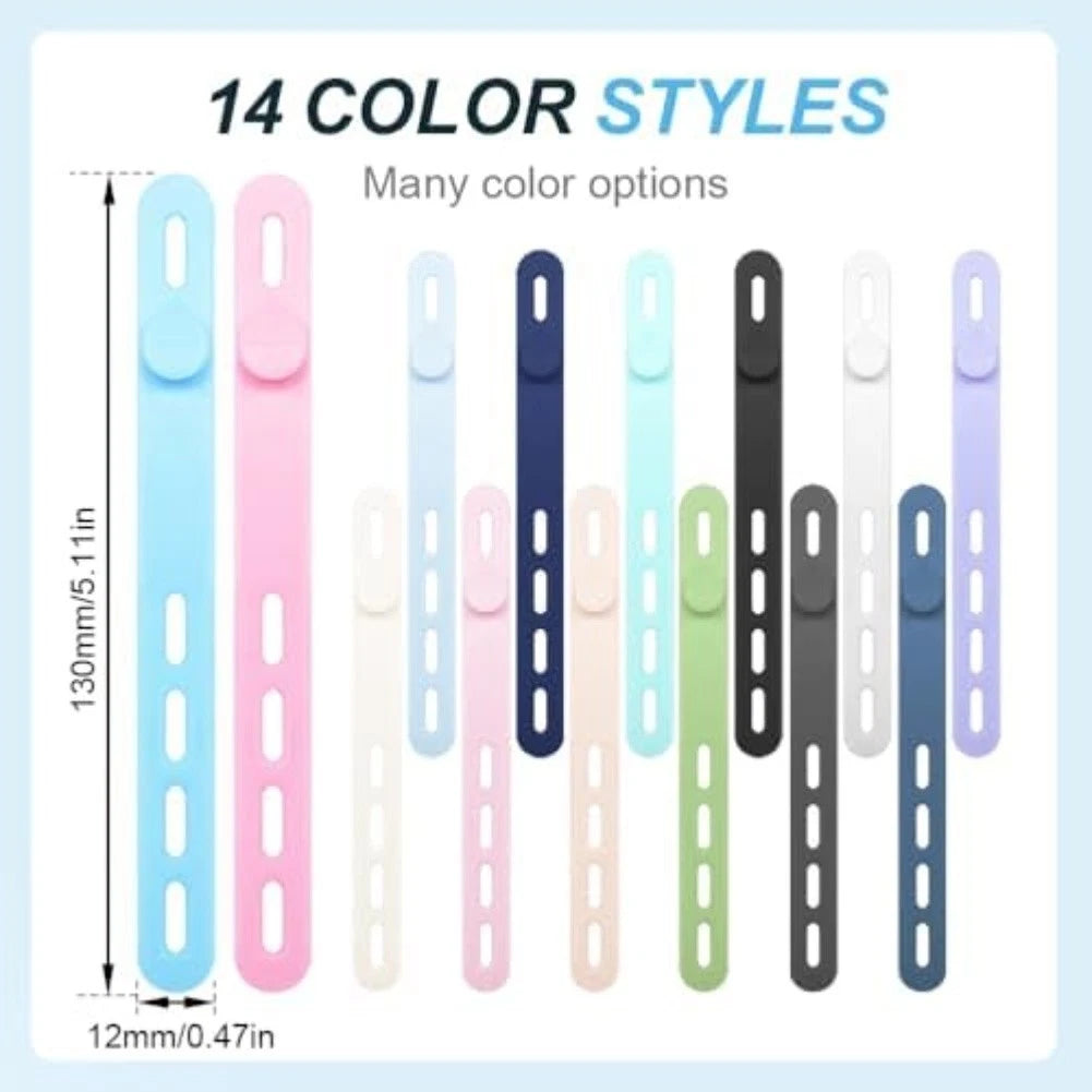 Set of 4 Silicone Cable Organizers for Efficient Cord Management 13CM Length